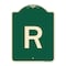 Signmission Designer Series Sign W/ Letter R, Green & Tan Heavy-Gauge Aluminum Sign, 24" x 18", G-1824-22930 A-DES-G-1824-22930 - alternate 1